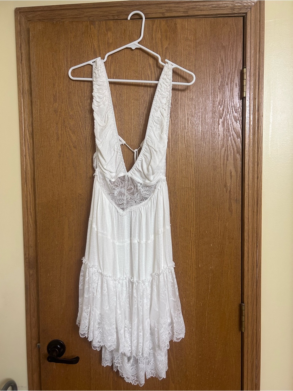 White Lace V-Neck Women's romper